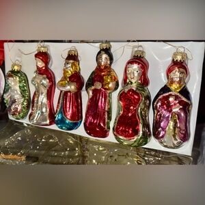 Vintage Nativity Glass Ornaments-Set of Six